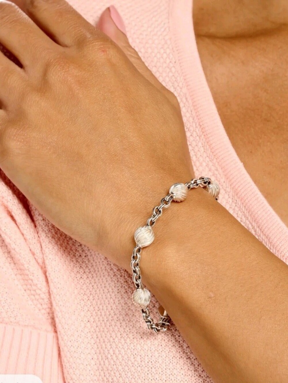 Christian James by Scott Grimes Sterling Silver Bead Rolo Bracelet, 8.4g